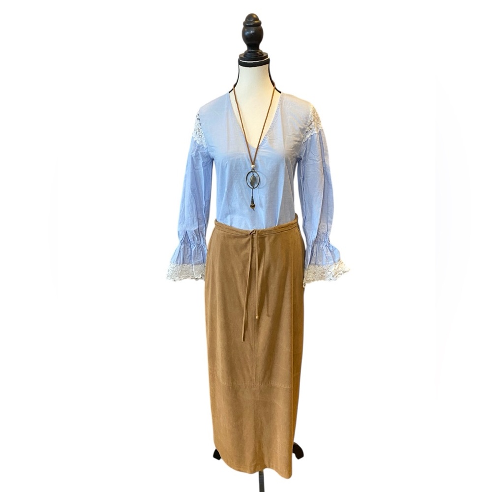 Zara light blue cotton top EUC size S coastal feminine - Picture 2 of 13